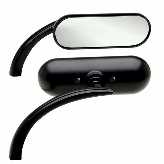 UNIVERSAL - BLACK MINI OVAL MOTORCYCLE MIRRORS