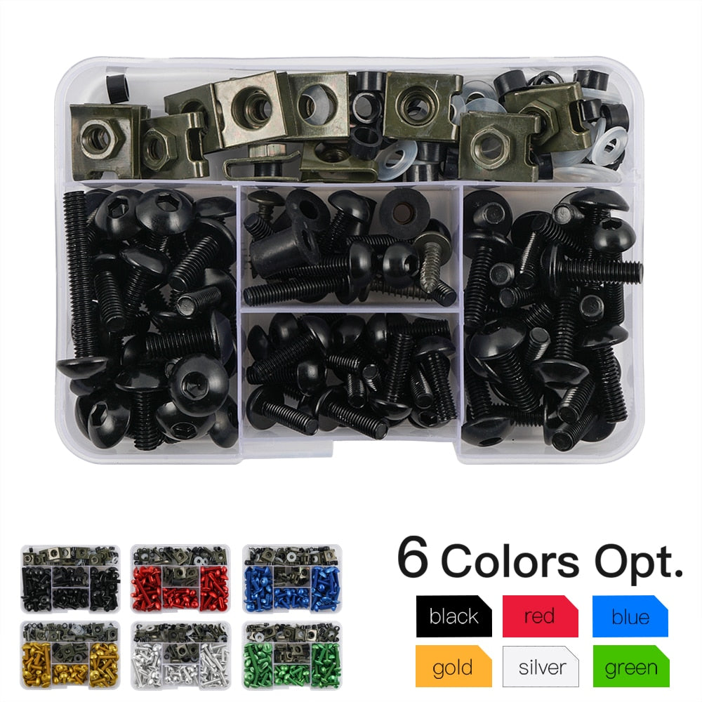 177PCS M5 M6 MOTORCYCLE SCREW & BOLT KIT