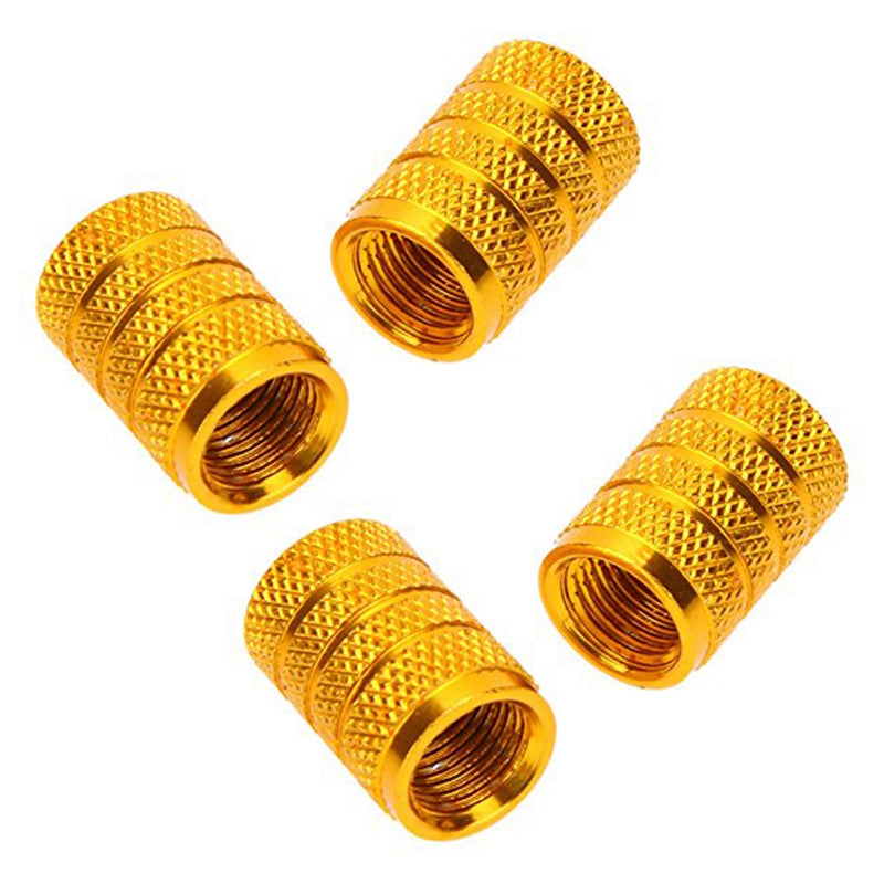 4X GOLD TYRE VALVE CAPS