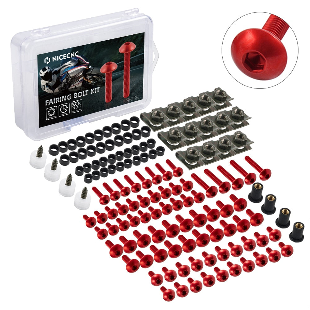 177PCS M5 M6 MOTORCYCLE SCREW & BOLT KIT