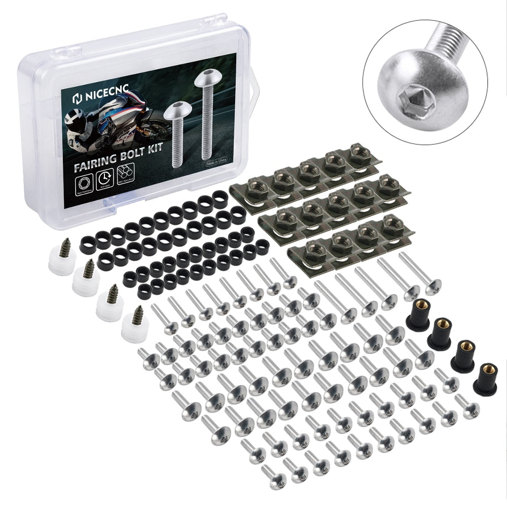 177PCS M5 M6 MOTORCYCLE SCREW & BOLT KIT