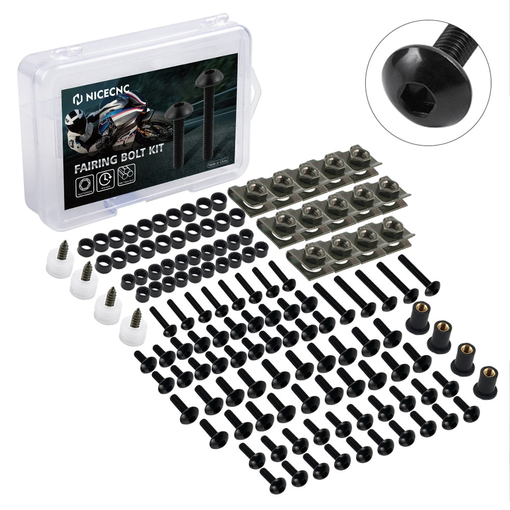 177PCS M5 M6 MOTORCYCLE SCREW & BOLT KIT